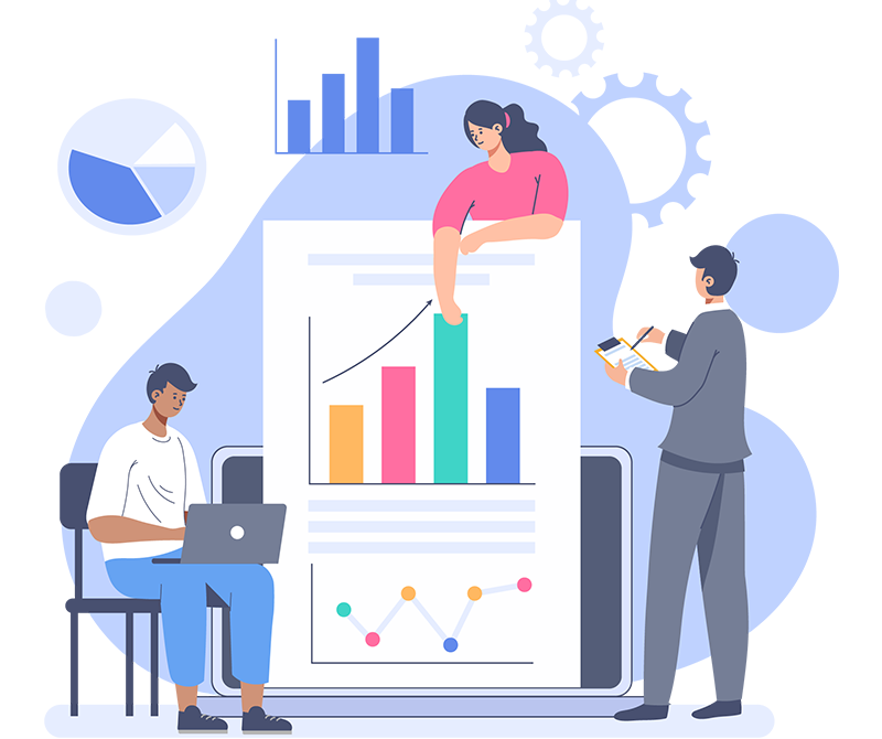 Illustrazione del lavoro di progettazione in team